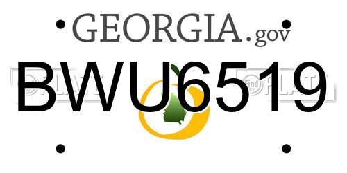 BWU6519 Georgia License Plate