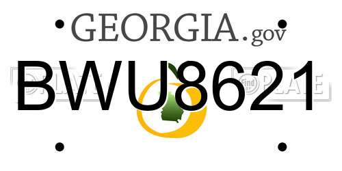 BWU8621 Georgia License Plate