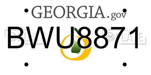 BWU8871 Georgia License Plate