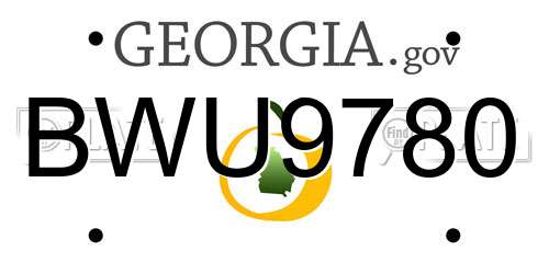 BWU9780 Georgia License Plate