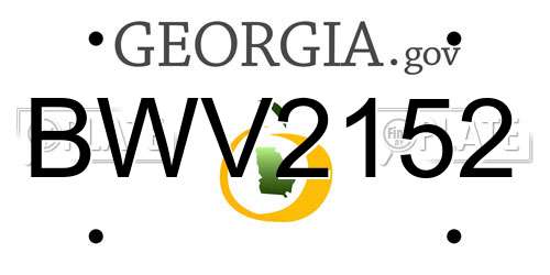BWV2152 Georgia License Plate