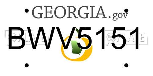 BWV5151 Georgia License Plate