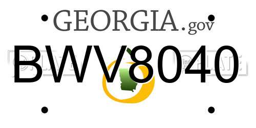 BWV8040 Georgia License Plate