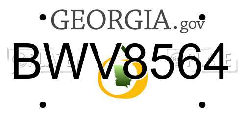 BWV8564 Georgia License Plate