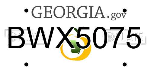 BWX5075 Georgia License Plate