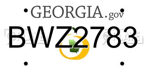 BWZ2783 Georgia License Plate