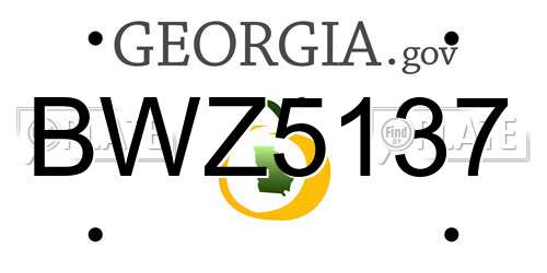 BWZ5137 Georgia License Plate