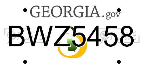 BWZ5458 Georgia License Plate