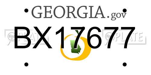 BX17677 Georgia License Plate