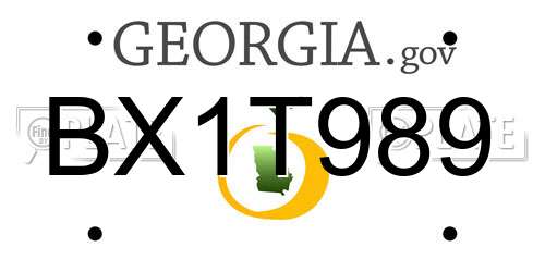 BX1T989 Georgia License Plate