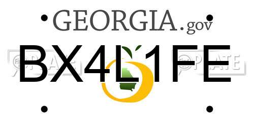 BX4L1FE Georgia License Plate