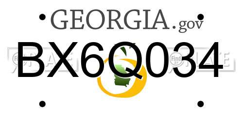 BX6Q034 Georgia License Plate
