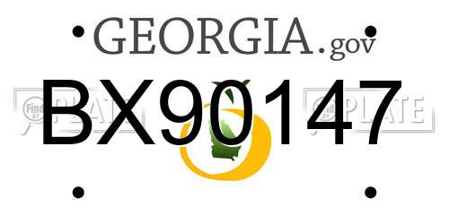 BX90147 Georgia License Plate