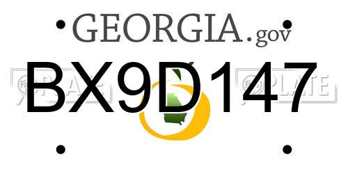 BX9D147 Georgia License Plate