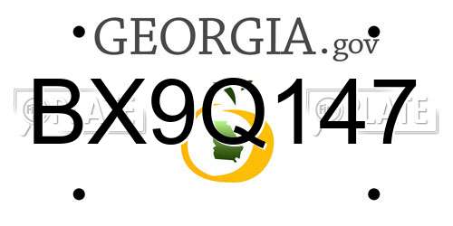 BX9Q147 Georgia License Plate