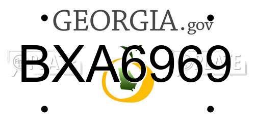 BXA6969 Georgia License Plate