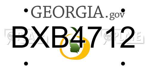 BXB4712 Georgia License Plate