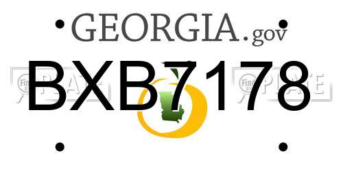 BXB7178 Georgia License Plate