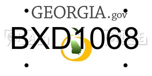 BXD1068 Georgia License Plate