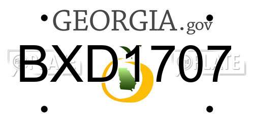 BXD1707 Georgia License Plate