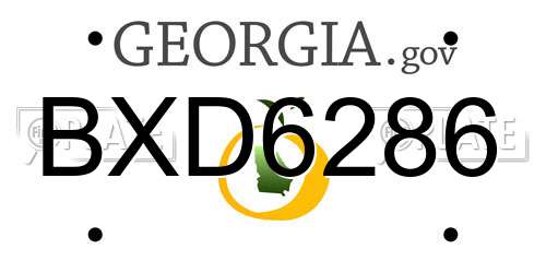 BXD6286 Georgia License Plate