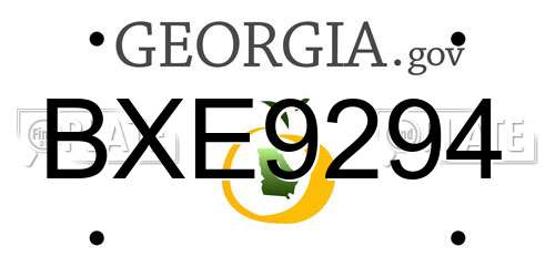 BXE9294 Georgia License Plate