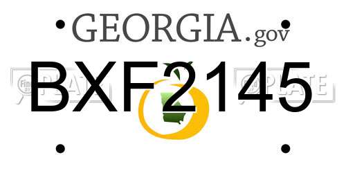 BXF2145 Georgia License Plate