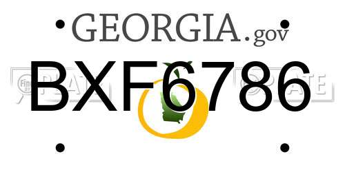 BXF6786 Georgia License Plate