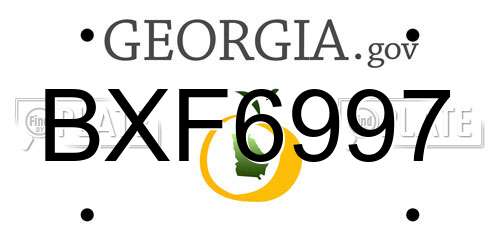 BXF6997 Georgia License Plate