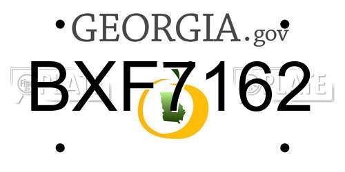 BXF7162 Georgia License Plate