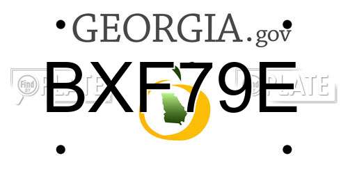 BXF79E Georgia License Plate