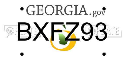 BXFZ93 Georgia License Plate