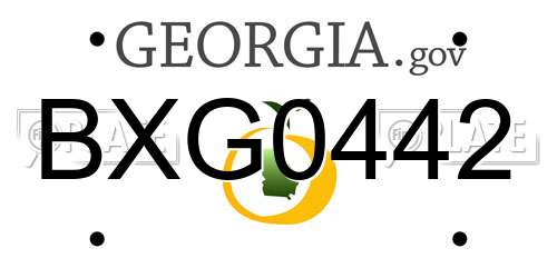 BXG0442 Georgia License Plate