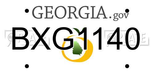 BXG1140 Georgia License Plate