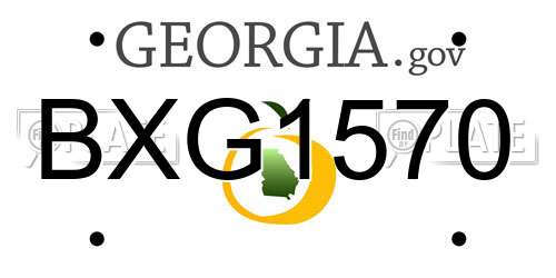BXG1570 Georgia License Plate