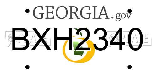 BXH2340 Georgia License Plate