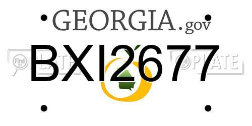 BXI2677 Georgia License Plate