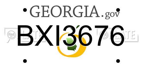 BXI3676 Georgia License Plate