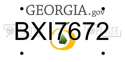 BXI7672 Georgia License Plate