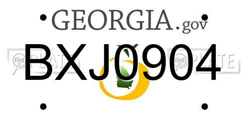 BXJ0904 Georgia License Plate