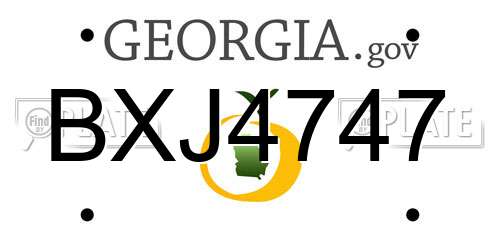 BXJ4747 Georgia License Plate