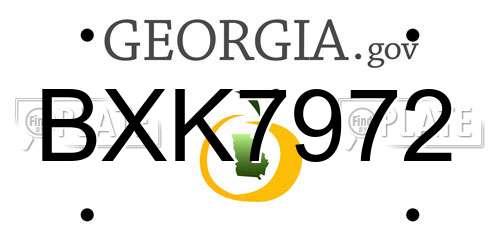 BXK7972 Georgia License Plate