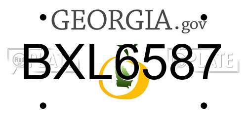 BXL6587 Georgia License Plate
