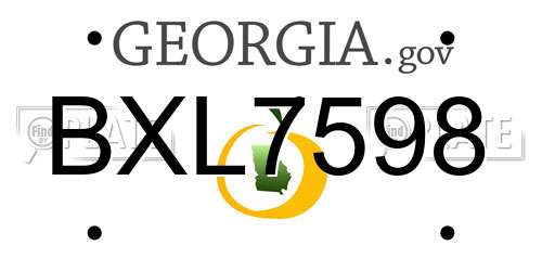 BXL7598 Georgia License Plate