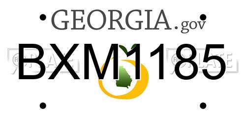 BXM1185 Georgia License Plate
