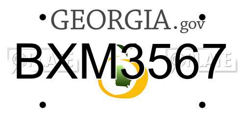 BXM3567 Georgia License Plate