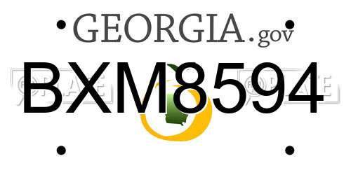 BXM8594 Georgia License Plate