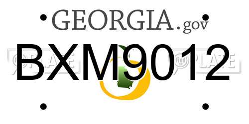 BXM9012 Georgia License Plate