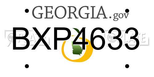 BXP4633 Georgia License Plate