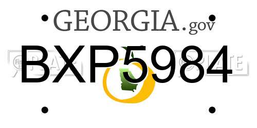 BXP5984 Georgia License Plate